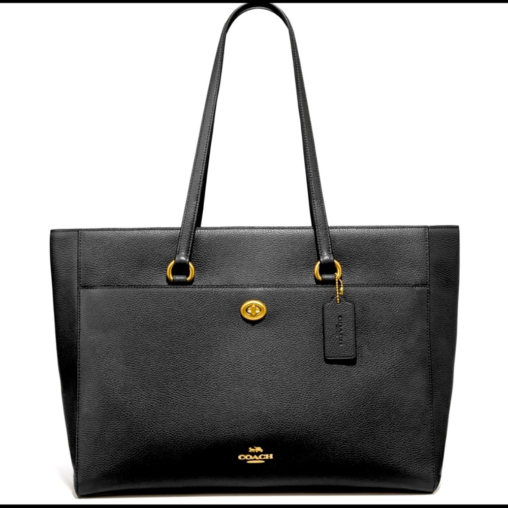 NWT Coach Extra Large Tote in black grosgrain